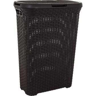 CURVER "STYLE" RATTAN HATÁSÚ SZENNYESTARTÓ 40L - Sötétbarna