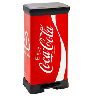 CURVER FÉMHATÁSÚ PEDÁLOS SZÖGLETES SZEMETES 50L - Coca Cola