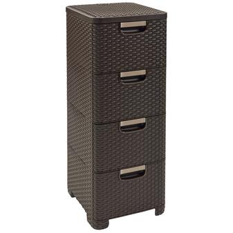 CURVER "STYLE" RATTAN 4 FIÓKOS SZEKRÉNY - Barna