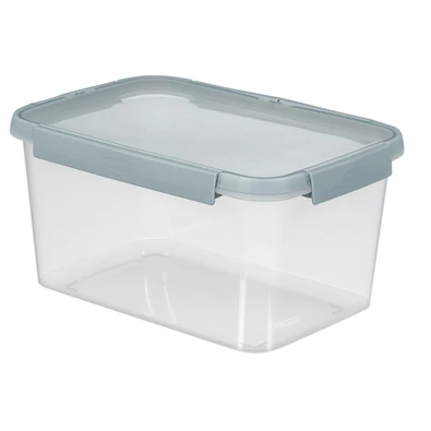 Átlátszó, 5 literes CURVER 'SMART ECO FRESH' téglalap alakú ételtartó, szürke fedéllel, amely hűtőszekrényben és fagyasztóban való tárolásra is alkalmas, praktikus kialakítással és erős záródással. Átlátszó, 5 literes CURVER 'SMART ECO FRESH' téglalap alakú ételtartó, szürke fedéllel, amely hűtőszekrényben és fagyasztóban való tárolásra is alkalmas, praktikus kialakítással és erős záródással.