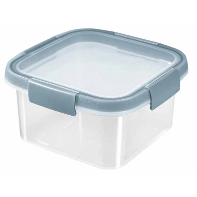 Négyszögletes, átlátszó ételtartó, 1,1 literes űrtartalommal, szürke tetővel és biztos záródással. Praktikus és környezettudatos, 100%-ban újrahasznosított polipropilénből készült, hűtőben és fagyasztóban is használható.