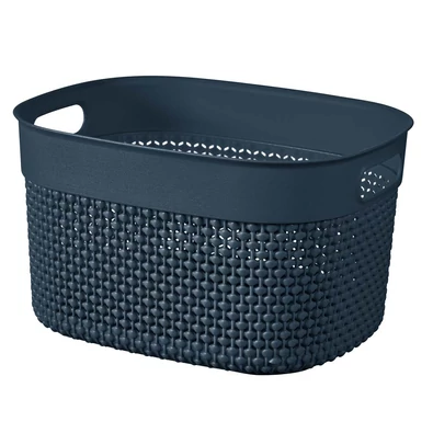 Sötétkék, ovális CURVER 'FILO RECYCLED' kosár, 6 literes űrtartalommal. Készített műanyagból, varrt mintázattal, amely modern megjelenést kölcsönöz, ideális tárolásra bármilyen környezetben. Sötétkék, ovális CURVER 'FILO RECYCLED' kosár, 6 literes űrtartalommal. Készített műanyagból, varrt mintázattal, amely modern megjelenést kölcsönöz, ideális tárolásra bármilyen környezetben.