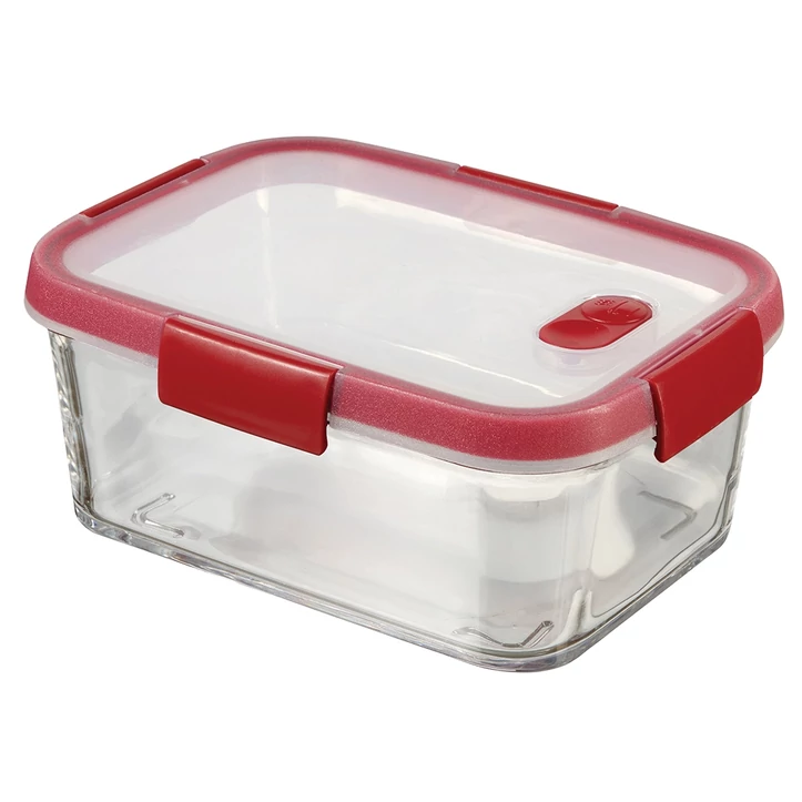 CURVER "SMART COOK" SÜTŐBE HELYEZHETŐ TÉGLA ÉTELTARTÓ 1,1L - Átlátszó/piros