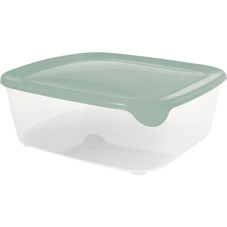 CURVER "FRESH&amp;GO" SZÖGLETES ÉTELTARTÓ 2,9L - Zöld/átlátszó