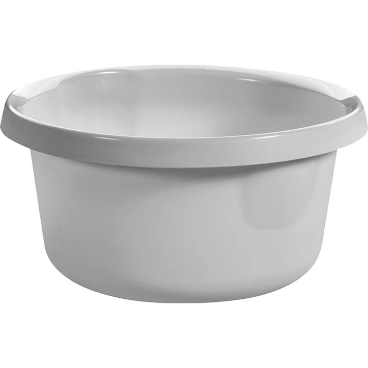 Fehér, kerek CURVER 'ESSENTIALS' tál, 4 liter űrtartalommal, ergonomikus kialakítással. Konyhai, fürdőszobai vagy kertben való használatra is ideális, mérete 26 cm x 26 cm x 13 cm.