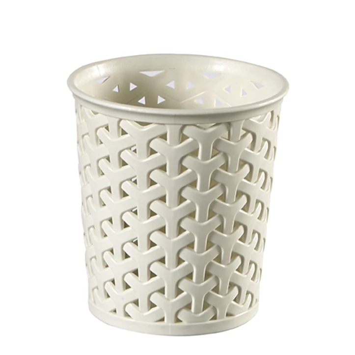 Krém színű, rattan hatású, kör alakú tartó kosár, könnyű műanyagból készült, a My Style termékcsaládból. Konyhai, fürdőszobai vagy irodai kellékek tárolására ideális, könnyen tisztítható és helytakarékosan tárolható.