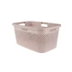 CURVER &quot;Pure&quot; szennyestartó kosár 47 literes űrtartalommal, púderrózsaszín színben, elegáns rattan hatású felülettel és kényelmes fogantyúkkal a könnyű mozgatáshoz.