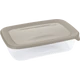 Átlátszó műanyag ételtároló doboz bézs színű, zárható fedéllel. Ideális maradékok, friss élelmiszerek vagy ebéd tárolására. Praktikus konyhai kiegészítő mindennapi használatra.