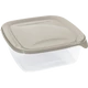 Átlátszó műanyag ételtároló doboz 1,7 liter űrtartalommal, bézs színű fedéllel. Ideális nagyobb mennyiségű étel frissen tartására, tárolására vagy szállítására a mindennapi használat során.