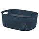 Sötétkék CURVER 'FILO RECYCLED' kosár M, 12 liter űrtartalommal, ovális formájú, strapabíró műanyagból készült, horgolt mintázattal, ideális tárolási megoldás kozmetikumokhoz vagy konyhai eszközökhöz.