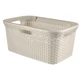 Krém színű Curver Style 45 literes rattan hatású ruháskosár, praktikus és strapabíró kialakítással, négy kényelmes fogantyúval, amely kiválóan alkalmas fürdőszobába, hálószobába vagy mosókonyhába.