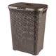 Sötétbarna, rattan hatású CURVER „STYLE” szennyestartó, 60 literes kapacitással, nagy, könnyen hozzáférhető fedővel. Ideális tárolásra, jól szellőzik és tisztántartása egyszerű. Szép, tartós anyagból készült.