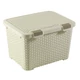 CURVER "STYLE" RATTAN TÁROLÓ LÁDA 43L FEDÉLLEL - KRÉM