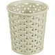 Krém színű Curver My Style L méretű rattan hatású kerek tároló kosár, mintás kivitelben, könnyű és könnyen tisztítható anyagból készült, tökéletes konyhai, fürdőszobai vagy irodai használatra.