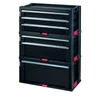 Kép 2/8 - Praktikus, fekete színű KETER 6 fiókos tároló, minőségi anyagból készült. A fiókok különböző méretű szerszámok tárolására alkalmasak, könnyen mozgatható a forgó kerekeinek köszönhetően.