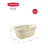 Kép 3/4 - Törtfehér CURVER 'Knit' ruháskosár, 40L űrtartalommal, 60 cm széles, 39 cm mély és 27 cm magas. Két kényelmes fogantyúval és megerősített peremmel a könnyű szállítás érdekében.