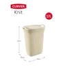 Kép 3/9 - Törtfehér CURVER 'Knit' szennyestartó, 57 literes kapacitással. Lyukacsos, szőtt mintázatú, praktikus fogantyúkkal és 270°-ban nyíló tetővel, kényelmes használatért. Méretei: 61 cm magas, 34 cm széles, 45 cm mély.