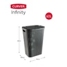 Kép 3/3 - CURVER 'INFINITY' szennyestartó, 60L-es kapacitással, modern, szürke színben. Skandináv design ihlette, perforált oldalain szellőzőnyílások találhatók. Tökéletes választás fürdőszobákba vagy hálószobákba.