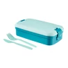 Kép 3/3 - Kék CURVER 'LUNCH&GO' ételtartó doboz evőeszköz készlettel, kompakt forma, levehető teteje két részből, légmentesen záródik, ideális gyümölcsök és saláták tárolására, szállítása egyszerű.