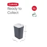 Kép 5/10 - Sötét szürke CURVER 'Ready to Collect' szelektív hulladékgyűjtő, 10 literes űrtartalommal. 25 cm széles, 19 cm mély és 33 cm magas. 100%-ban újrahasznosított műanyagból készült, praktikus fogantyúval rendelkezik. Fehér fedéllel,