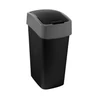 Kép 1/4 - Fekete CURVER 'PACIFIC FLIP BIN' billenő fedeles szemetes, 45 literes űrtartalommal. Modern design, kézzel nyitható fedéllel, amely megakadályozza a kellemetlen szagok kiáramlását.