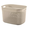 Kép 1/5 - XL méretű CURVER 'FILO RECYCLED' kosár, 30 literes űrtartalommal, bézs színben. Modern, horgolt mintázatú tároló, kézi fogantyúkkal, bármilyen környezetben praktikus kiegészítő.